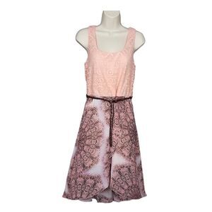 Love Reign Women's Pink Sleeveless Square Neck Pull Dress Size M